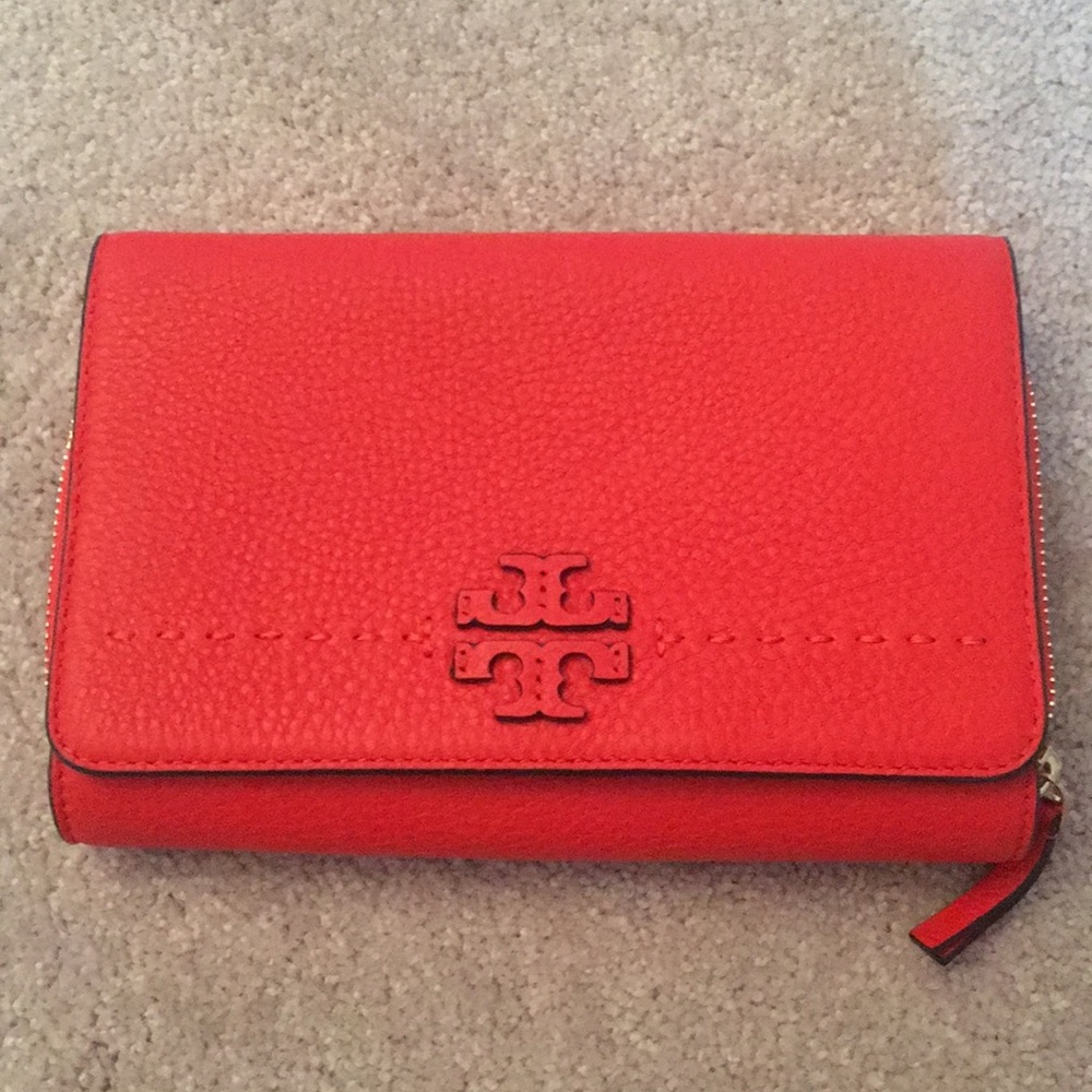 Tory Burch Wallet Cross-Body, Poppy Red